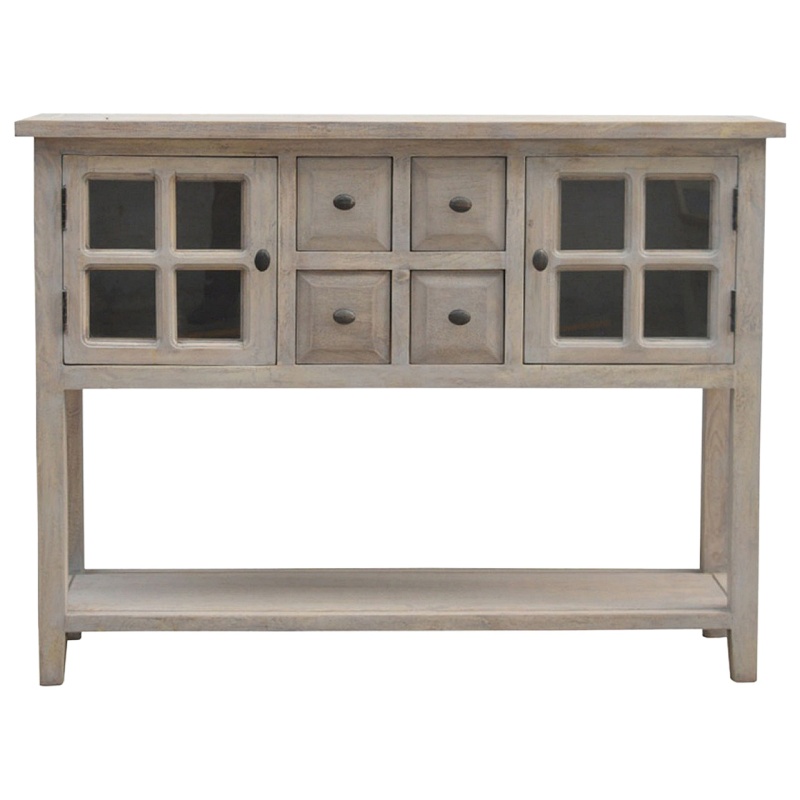 2 Door 4 Drawer Glazed Console