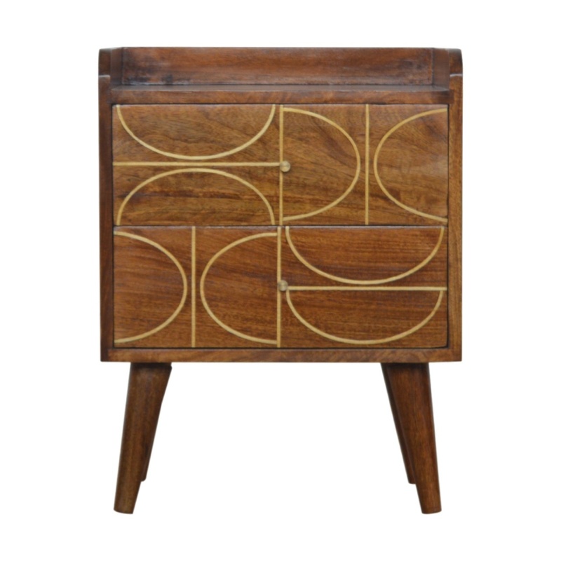 Chestnut Inlay Abstract Nightstand