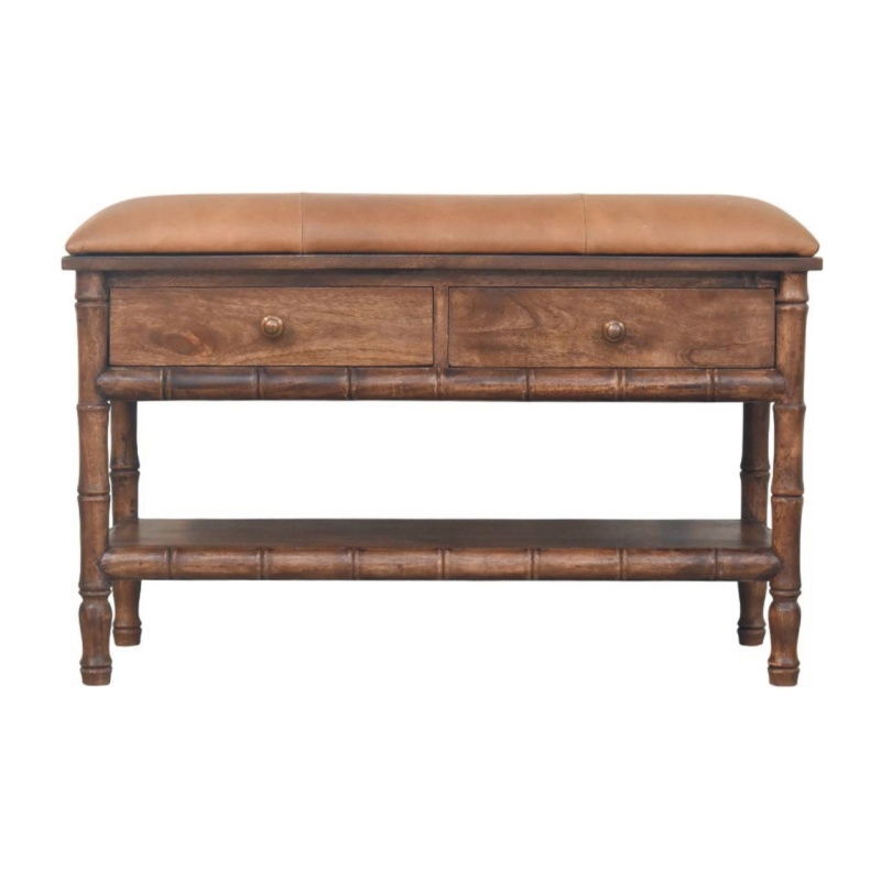 Bamboo Carved Storage Bench