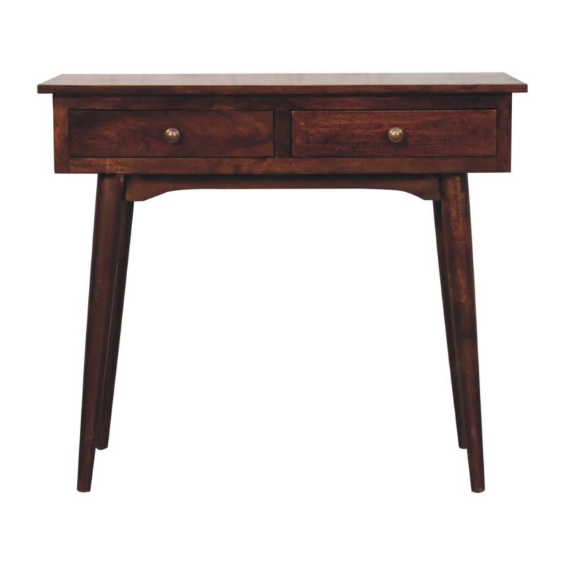 California Walnut 2 Drawer Console Table