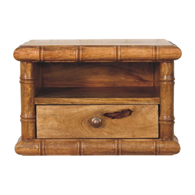 Bamboo Open Bedside In Amber Oak Finish
