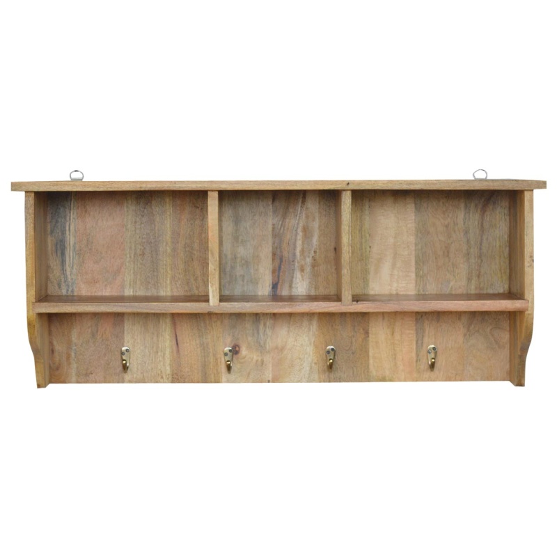 Floating Coat Rack With 3 Shelves