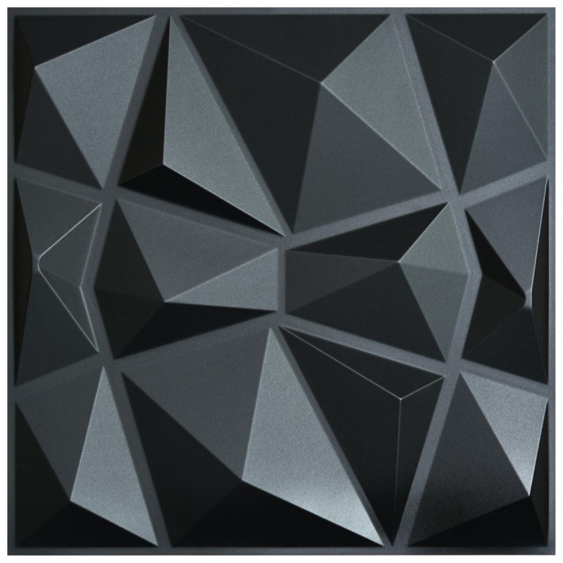 Textures 3D Wall Panels Black Diamond Wall Design, 12 Tiles 32 Sf