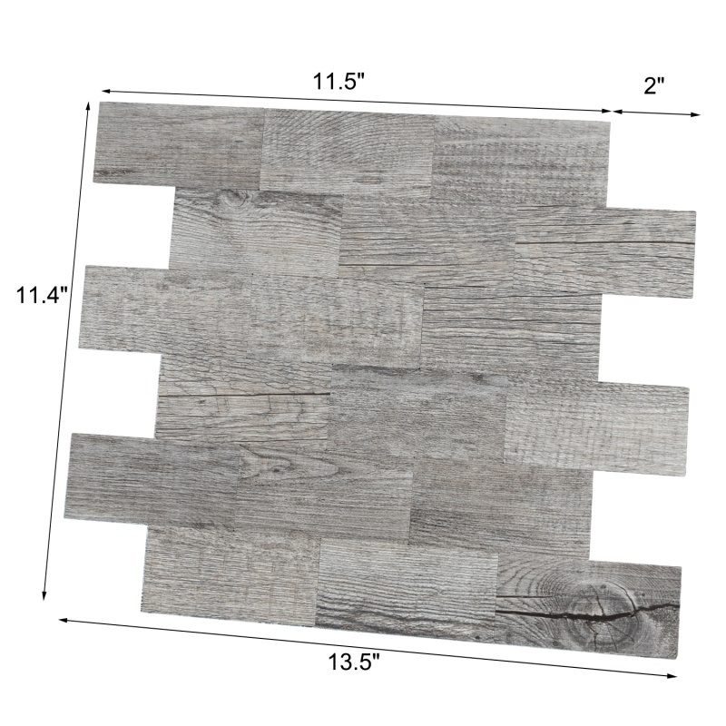 Peel And Stick Backsplashes Wall Tile Gray Wood Grain, 11.5X11.4Inches