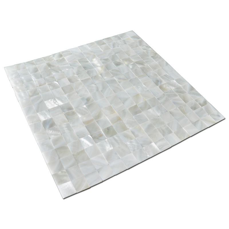 Mother Of Pearl Shell White Square Seamless Mosaic Tile, 12"X12" 1 Box 10 Pieces