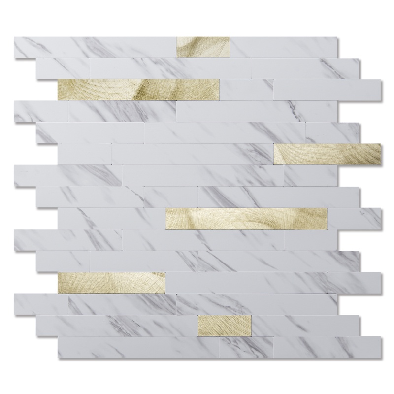 A16642p10-Art3d 10-Sheet Peel And Stick Backsplash Tile For Kitchen Bathroom Fireplace Laundry Room In White Slate With Gold Studded