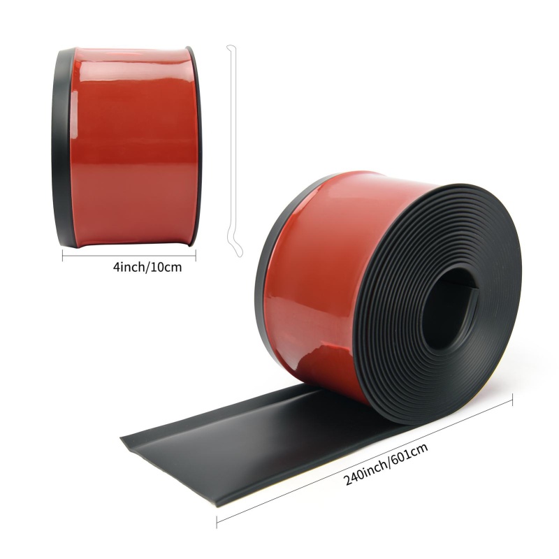 A17942bk01-Art3d Flexible Wall Baseboard Molding Trim, 4 Inch X 20 Feet Peel And Stick Vinyl Wall Base Trim