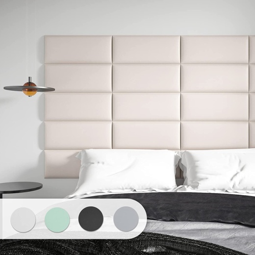 Peel And Stick Headboard For King, Full And Queen Soundproof Wall Panels 3D Upholstered Wall Panel