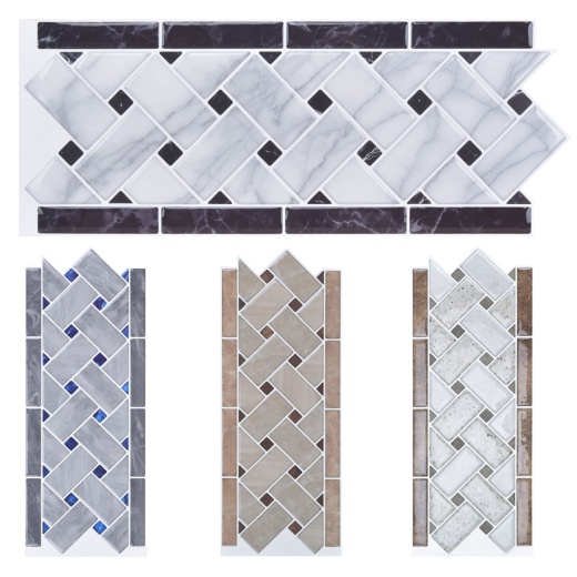 Art3d Tile Borders Peel And Stick Backsplash 12.4"X5"