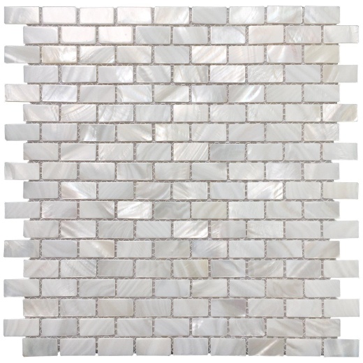 A18019 - Mother Of Pearl Tile For Kitchen Backsplash, 12"X12" Subway White