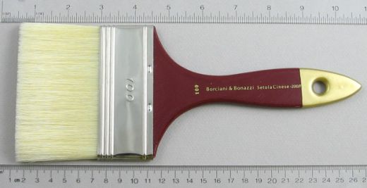 Hog Bristle Series 200: Wide Flat Size 100 Brush by Borciani & Bonazzi