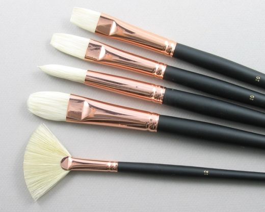 Trinity Brush Bodarevsky Set of 5 Hog Bristle Art Brushes