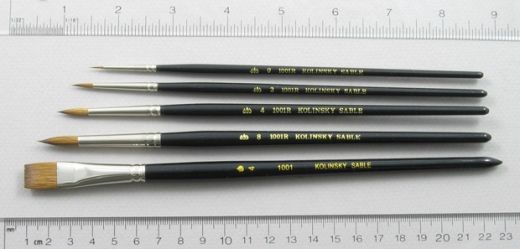 Trinity Brush Introductory Set of 5 Kolinsky Sable Art Brushes