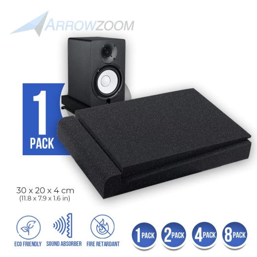 Arrowzoom Sound Deadening Speaker Riser Foam - Studio Monitor Pad