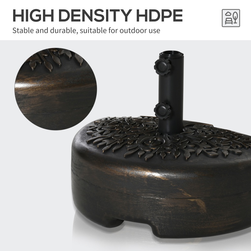 Outsunny Half Round Umbrella Base Fillable Patio Umbrella Stand Holder For Lawn, Deck, Backyard