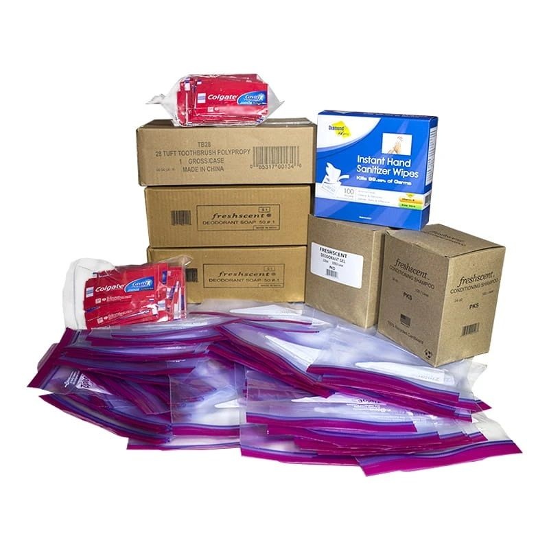 200 Packs Unisex Toiletry Kit For Kit Packing Event, 7 Piece Pack - Hygiene Gear