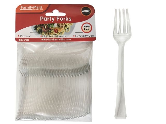 96 Pieces 40 Piece Mini Silver Tasting Forks - Disposable Cutlery