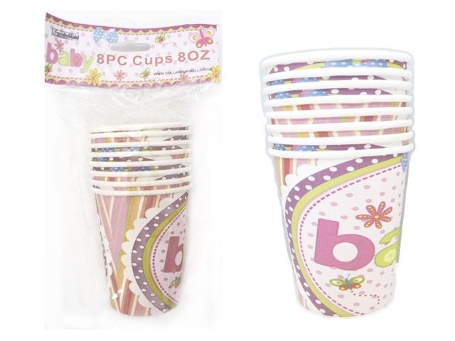 144 Pieces Party Cups Baby Design - Baby Shower