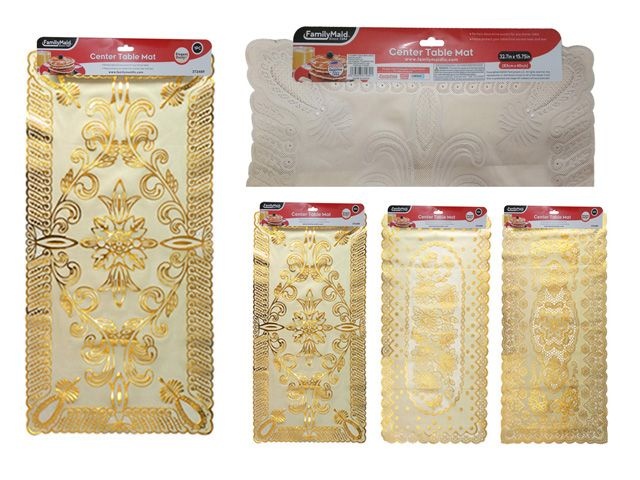 72 Pieces Pvc Center Table Mat With Gold Printing - Table Runner