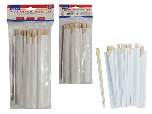 24 Pieces Disposable Chopsticks Birchwood - Kitchen Cutlery