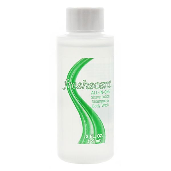 96 Pieces Freshscent 2 Oz. Shampoo/Shave Gel Body Wash 3 In 1 - Shampoo & Conditioner
