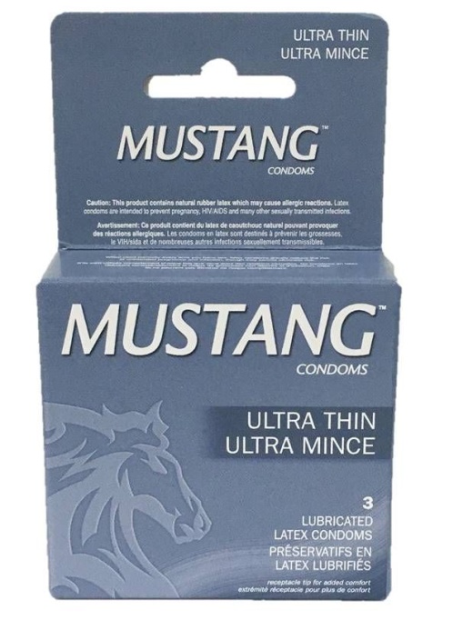 Mustang Condoms - 48 Pieces, 3 Ct, Ultra Thin Gray