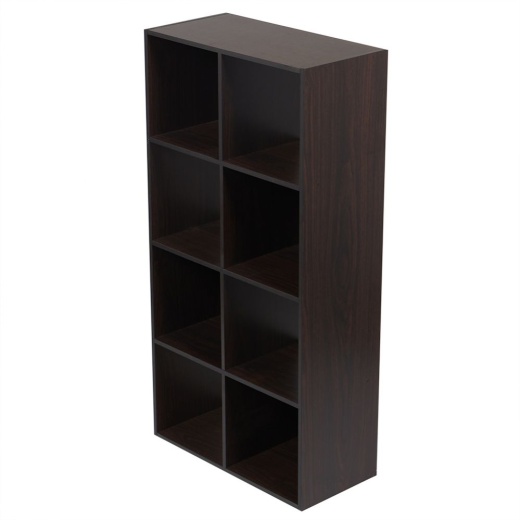 Home Basics Open and Enclosed 8 Cube MDF Storage Organizer, Espresso