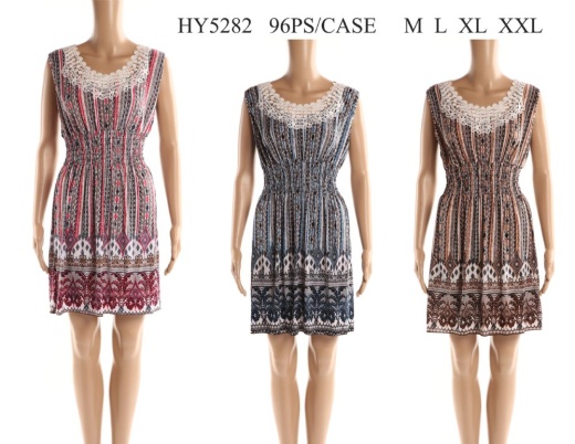 48 Pieces Womens Fashion Printed Sun Dress - Womens Sundresses & Fashion