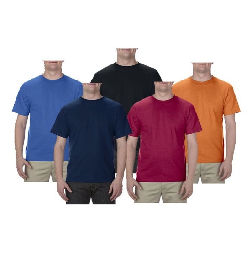 24 Pieces Men's Assorted Color Irregular T-Shirt, Size Small - Mens T-Shirts