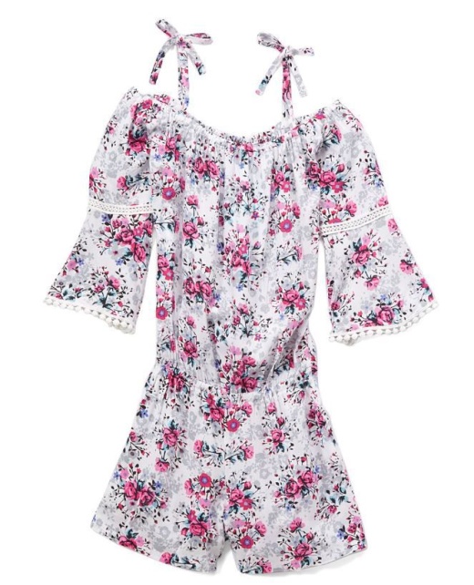 6 Pieces Girls' Rayon Romper In Size 4-6X - Girls Dresses And Romper Sets