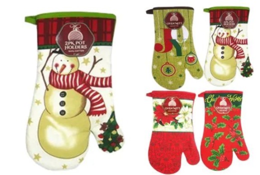 48 Pieces Christmas Printed Oven Mitt - Christmas Novelties