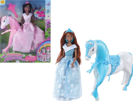 18 Pieces Princess Doll With Horse Play Set - Toy Sets for Kids