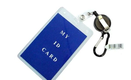 72 Pieces Carabiner With Retractable ID Holder Black Vertical - Key Chains