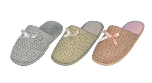 48 Pairs Women's Assorted Woven Slippers with Bow