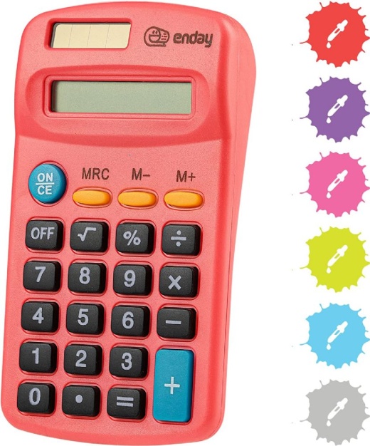 24 Pieces 8-Digit Dual Power Pocket Size Calculator, Red