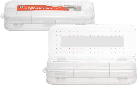 24 Pieces 8" Bright Color Double Desk Organizer Box Clear - Storage & Organization