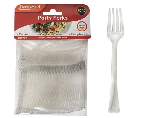 96 Pieces Disposable Cutlery: 40 Piece Mini Silver Tasting Forks