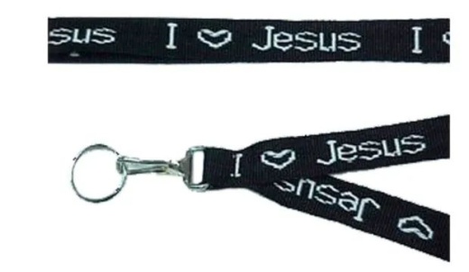72 Pieces I Love Jesus Keychain Lanyard Black - Key Chains