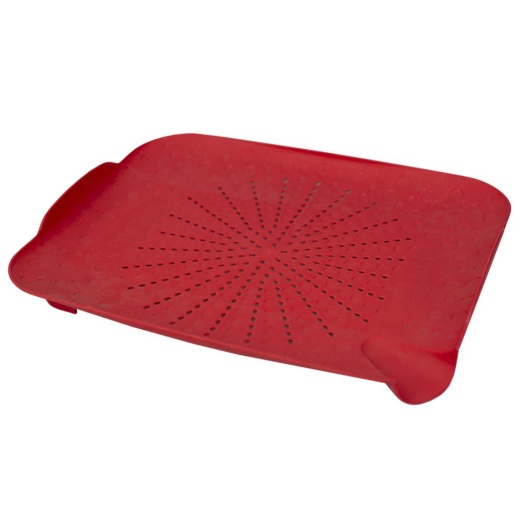 24 Pieces Home Basics Flat Sink Colander Food Prepping Strainer Board, Red