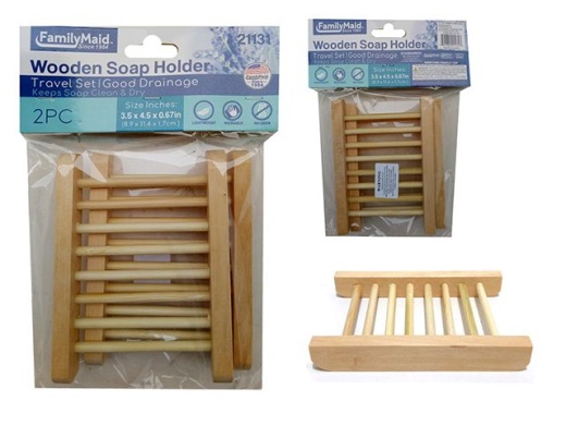 144 Pieces 2Pc Soap Holder Wooden - Soap Dishes & Soap Dispensers for Bathroom Decor