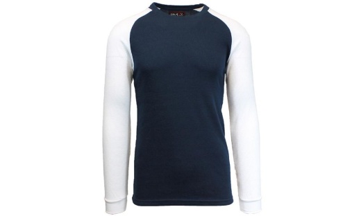 Men's Raglan Thermal Shirt - Heather White/Navy, Size 4Xlarge