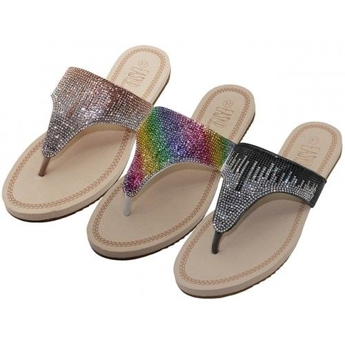 24 Pairs Women's Rhinestone Upper Sandals