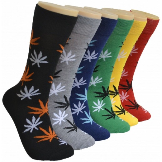 288 Pairs Men's Novelty Socks Leaf Print - Elevate Your Fashion Game!
