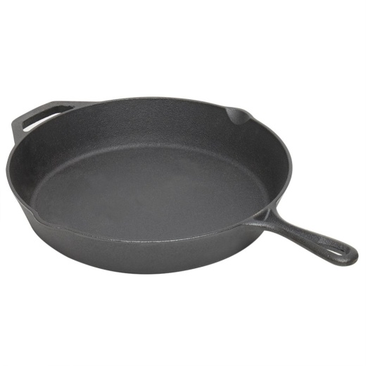 3 Pieces Home Basics 12-Inch Pre-Seasoned Cast Iron Skillet With Pour Spouts