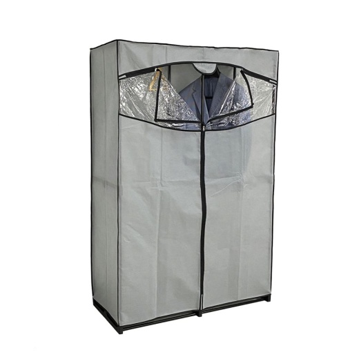 4 Pieces Home Basics Storage Closet With Window, Grey