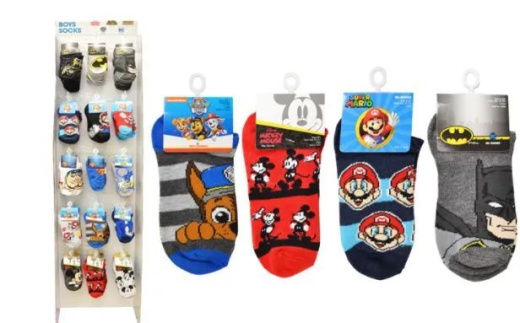 Licensed Socks in Wing Panel Boys - 120 Pieces Boys Ankle Sock Pack