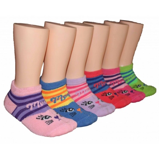 480 Pairs Boy's & Girl's Low Cut Novelty Socks Cat Face Print - Girls Ankle Sock