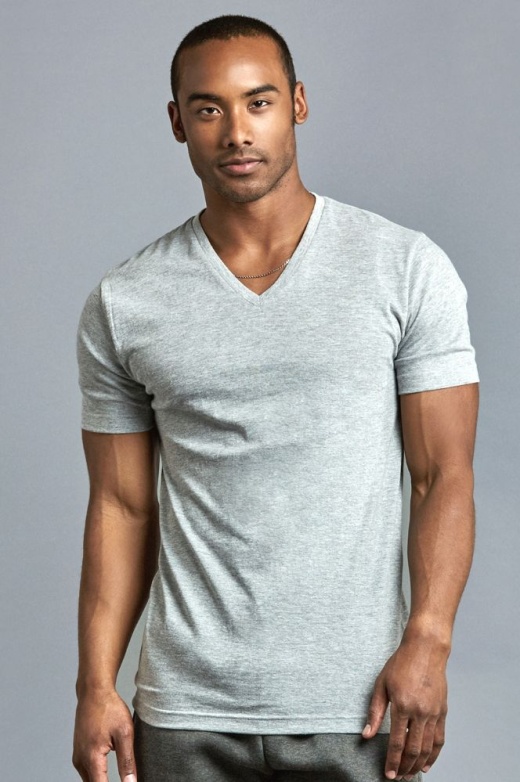 72 Pieces Men's Cotton V-Neck T-Shirt In Size 3X-Large In Gray - Mens T-Shirts