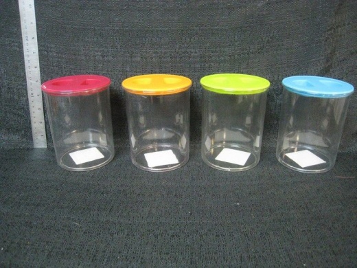 24 Pieces Plastic Clear Round Storage Jar with Lid - Storage & Organization