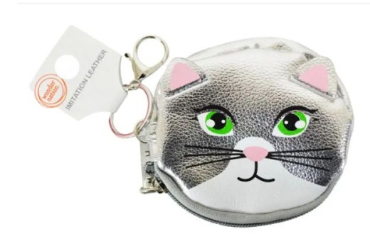 72 Pieces Keychain Coin Purse Metallic Kitty - Coin Holders & Banks